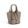 Women's Leather Bucket Bag – Basket-Style Drawstring Handbag, Mommy Bag for Bridal & Wedding