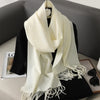 Women's Winter Scarf, Thick Cashmere-Look Pashmina Shawl with Tassels, Windproof Wrap, 175+ cm (69+ in) — 62 Colors