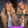 Body Wave Ombre Human Hair Lace Front Wig - HD Transparent 13x6 & 13x4 Lace, Remy Brazilian (1B/30, P4/27)