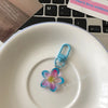 Colorful Transparent Resin Flower Keychain - Cute Bag Charm Pendant for Women & Girls