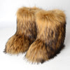 Women's Faux Fur Mid-Calf Snow Boots - Fluffy Plush Winter Warm Flat Outdoor Fashion Boots