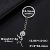 Funny Middle Finger Stickman Keychain Stainless Steel Novelty Keyring for Car Bag Backpack Purse Gift