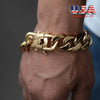 Stainless Steel Cuban Miami Link Bracelet 6-22mm (0.24-0.87 in) Heavy 18K Gold Plated Hip Hop Rock Unisex