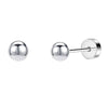 2-Pack Stainless Steel Heart & Moon Screw-Back Stud Earrings for Tragus & Cartilage Piercing, Silver