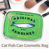 Canned Sardines Women Travel Cosmetic Bag Cute Toiletry Bag Creative Portable Fashion Zipper Multi-function for Weekend Vacation