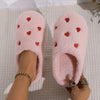 Women's Heart-Shaped Winter Slippers Soft Silent Sole Indoor Cozy House Shoes