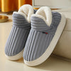 Faux Fur Plush Slippers for Women & Men — Warm Fuzzy Indoor Winter House Slippers with Soft Rubber Sole