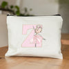 Ballet Girls A-Z Initial Canvas Makeup Pouch – Floral Cosmetic Organizer Clutch (22 x 14 cm / 8.7 x 5.5 in) – Travel & Bridesmaid Gift