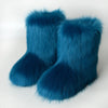 Women's Faux Fur Mid-Calf Snow Boots - Fluffy Plush Winter Warm Flat Outdoor Fashion Boots