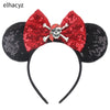 Disney Mickey Mouse Sequin Ears Headband with Bow - Halloween Party Cosplay Hairband for Women & Kids
