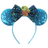 Disney Lilo & Stitch Mickey Mouse Ears Headband, Sequined 5-inch (12.7 cm) Bow Hairband for Women, Girls & Kids