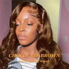 Body Wave 13x6 HD Transparent Lace Frontal Wig, 36 Inch (91 cm) 220% Density Chocolate Brown Brazilian Human Hair for Women