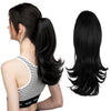 SARLA Clip-In Wavy Ponytail Extension 14 in (35 cm) - Synthetic High-Temp Fiber with Claw Clip & Elastic Band