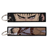 Anime Embroidered Keychain Double-Sided Key Fob 3 x 13 cm (1.2 x 5.1 in) for Backpacks Cars Motorcycles Gift
