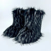 Women's Mid-Calf Faux Fox Fur Snow Boots, Plush Warm Slip-On Furry Winter Boots