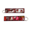 Anime Embroidered Keychain Double-Sided Key Fob 3 x 13 cm (1.2 x 5.1 in) for Backpacks Cars Motorcycles Gift