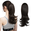 SARLA Clip-In Wavy Ponytail Extension 14 in (35 cm) - Synthetic High-Temp Fiber with Claw Clip & Elastic Band