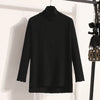 Women's Plus Size Turtleneck Sweater L-4XL Soft Knit Pullover Long Sleeve Irregular Hem