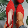 Pointed Toe Knitted Slip-On Ballet Flats for Women Casual Office Loafers