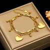 316L Stainless Steel Gold Starfish, Moon & Star Charm Bracelet for Women - Trendy Wrist Chain Gift