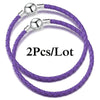 2-Pack Leather Chain Charm Bracelets with Beads – Handmade Couples Pulsera Jewelry (Unisex)
