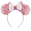 Sequin Snowflake Mouse Ear Headband with 5\" (12.7 cm) Bow – Kids & Adults Festival Party Cosplay Hairband