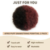 Kinky Curly Remy Human Hair Ponytail Afro Puff Drawstring Clip-In High Bun Updo Extension for Black Women