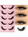 5 Pairs Volume Dramatic False Eyelashes Long Thick Wispy Strip Lashes for Stage, Party, Cosplay and Halloween