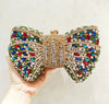 Rhinestone Evening Clutch with Bow - Multi-Color Bridal Wedding Party Handbag