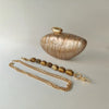 Pearl Brown Marble Acrylic Box Clutch – Bridal & Evening Mini Purse with Chain