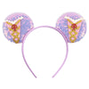 Disney Lilo & Stitch Mickey Mouse Ears Headband, Sequined 5-inch (12.7 cm) Bow Hairband for Women, Girls & Kids