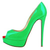 Women Platform Peep Toe Pumps 14cm (5.5 in) Thin Stiletto Patent Leather Party & Wedding Heels