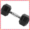 20 lb (9.1 kg) Rubber Encased Hex Dumbbell Single Black Non-Roll Home Gym Weight