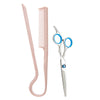 2-Piece V-Shape Flat Comb and Haircutting Scissors Set — Salon Hair Styling Tool