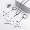 Azazel Stainless Steel Ghost Pendant Necklace – Neo-Gothic Link Chain, Unisex Geometric Pendant