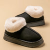 Women's Plush Fleece-Lined Winter Slippers, Non-Slip Soft-Sole Indoor House Shoes