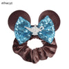 Disney Mouse Ears Sequin Velvet Bow Elastic Headband 4 in (10 cm) – Women's & Girls Party Hair Accessory
