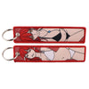 Anime Embroidered Keychain Double-Sided Key Fob 3 x 13 cm (1.2 x 5.1 in) for Backpacks Cars Motorcycles Gift