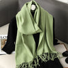 Women's Winter Scarf, Thick Cashmere-Look Pashmina Shawl with Tassels, Windproof Wrap, 175+ cm (69+ in) — 62 Colors
