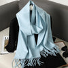 Women's Winter Scarf, Thick Cashmere-Look Pashmina Shawl with Tassels, Windproof Wrap, 175+ cm (69+ in) — 62 Colors
