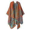 Women's Knitted Shawl Poncho - Imitation Cashmere Travel Cape Wrap, Ethnic Boho Cardigan
