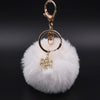 Snowflake Pom Pom Keychain for Women Soft Fur Car Key Ring Christmas Gift