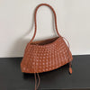 PU Hand-Woven Women's Bucket Shoulder Bag Vegetable Basket Sailboat Style Casual Vacation Handbag