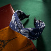 Cotton Cashew Flower Print Wide Soft Headband Bow Cross Ethnic Hair Hoop for Women