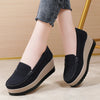 Women's Suede Slip-On Loafers – Flat Platform Moccasins, Casual Round-Toe Flats