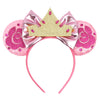 Sequin Snowflake Mouse Ear Headband with 5\" (12.7 cm) Bow – Kids & Adults Festival Party Cosplay Hairband