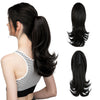 14-Inch (35 cm) Wavy Clip-In Ponytail Extension – Synthetic Claw Clip with Elastic Band, 1 Piece (Blonde/Black)