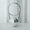 Mini PVC Ball-Handle Evening Bag — Electroplated Round Bowling Shoulder Purse for Women
