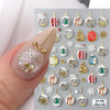 3D Winter Snowflake Snow Globe Nail Stickers Snowman Gold Star 5D Nail Art Decals for Christmas Manicure