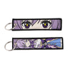 Anime Embroidered Keychain Double-Sided Key Fob 3 x 13 cm (1.2 x 5.1 in) for Backpacks Cars Motorcycles Gift